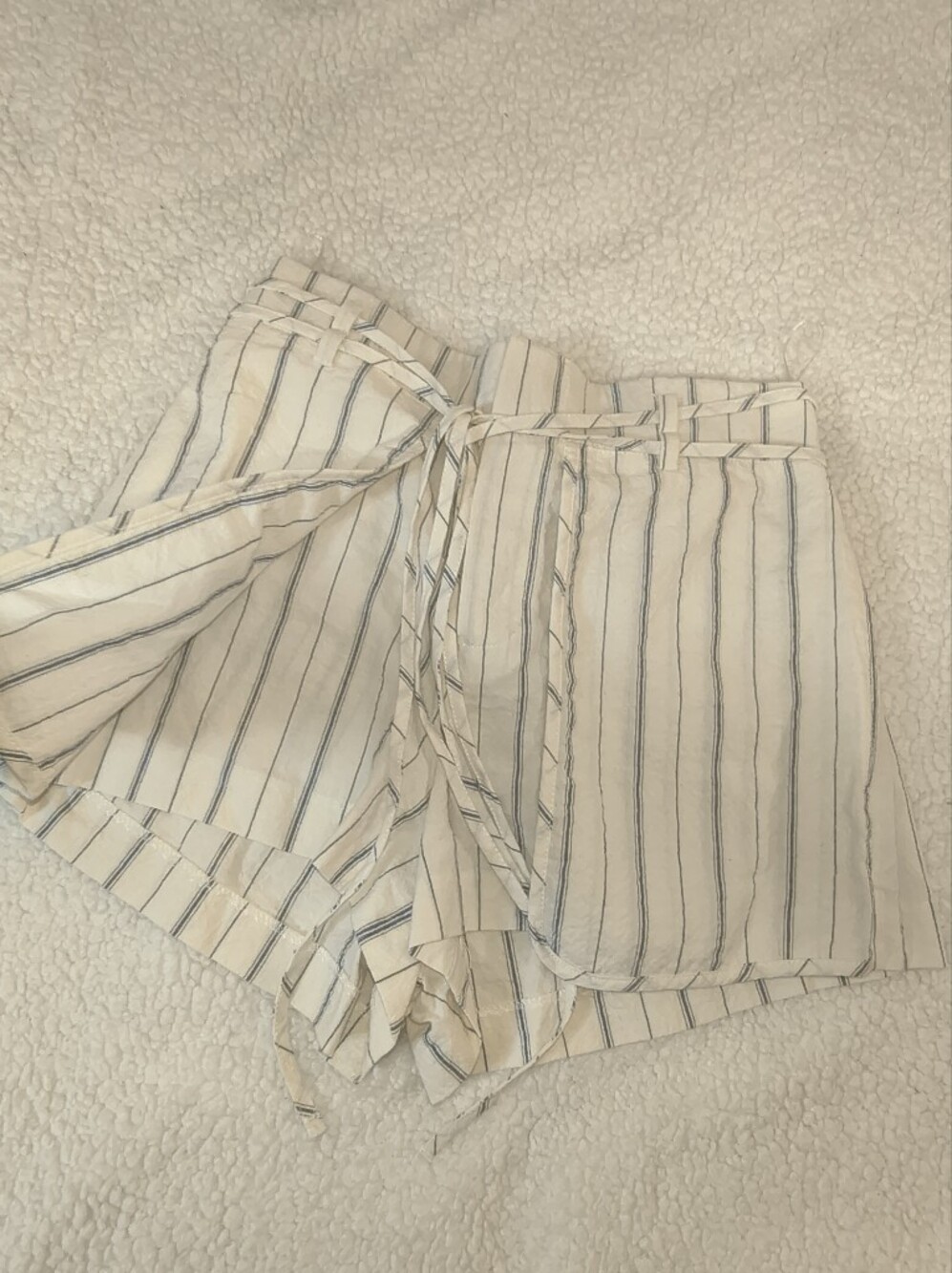 Zara Cream and Navy Striped Pouch Set